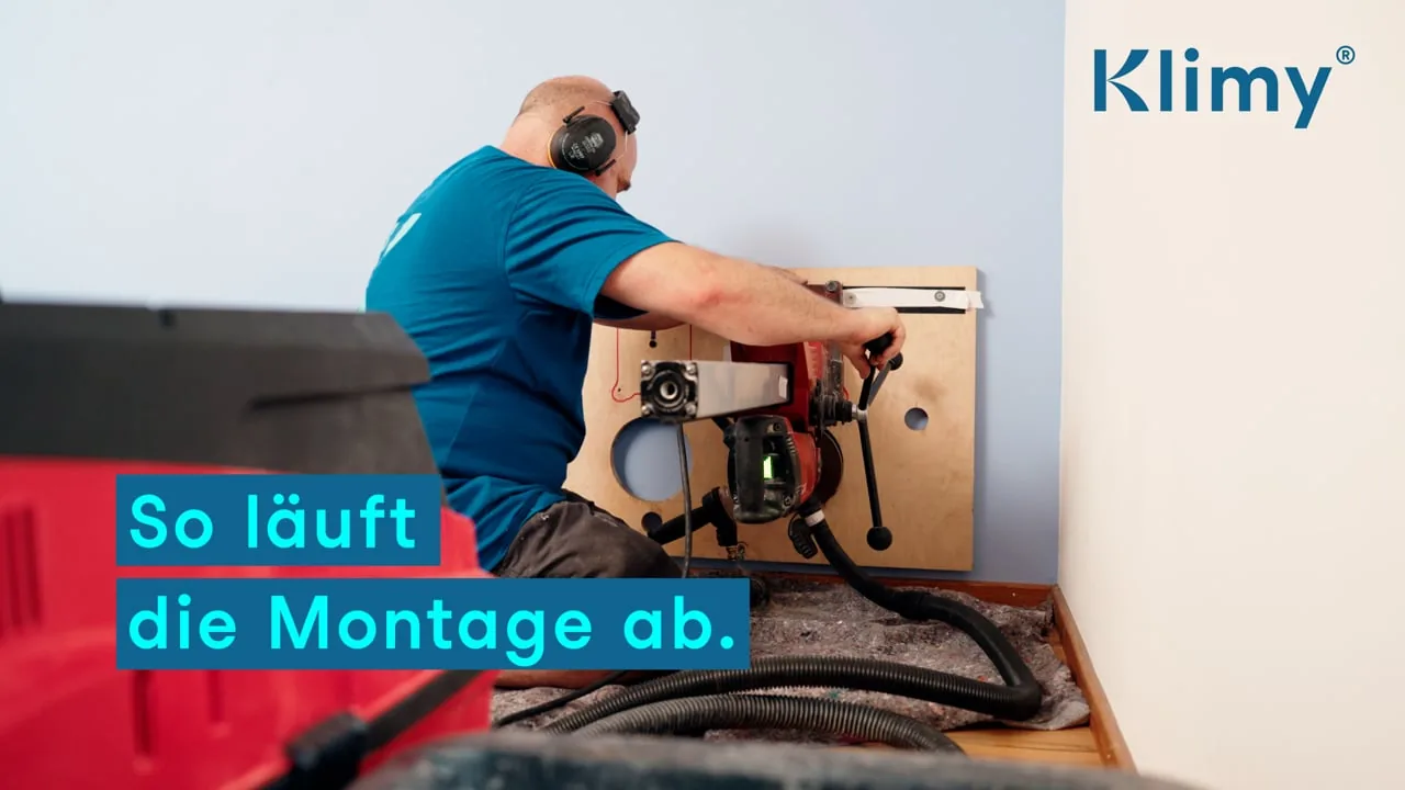 Vorschaubild des Montagevideos: Kernbohrung mit Schablone und Absaugung